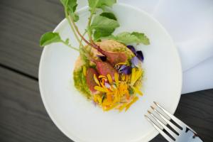 A vibrant dish at Restaurant Pearl Morissette